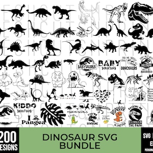 200+ Dinosaur SVG Bundle, Dinosaur Silhouette, Dinosaur Cut Files, Cute Dinosaur svg, Dinosaur Design svg, Jurassic svg, Dinosaur shirt svg