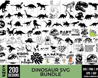 200+ Dinosaur SVG Bundle, Dinosaur Silhouette, Dinosaur Cut Files, Cute Dinosaur svg, Dinosaur Design svg, Jurassic svg, Dinosaur shirt svg