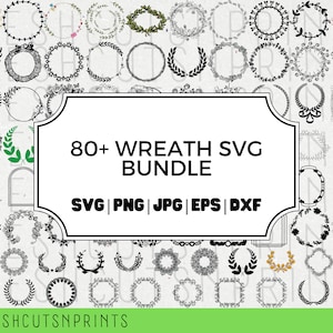 80+ Wreath svg Bundle, Floral Wreath svg, Wreath Border svg, Wedding Wreath svg, Flower Wreath svg, Flower Border svg, Wreath Cut Files