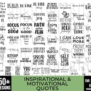 59 Inspirational SVG Bundle, Motivational svg, Inspirational quotes, Motivational sayings, svg files for cricut, cameo designs, silhouette