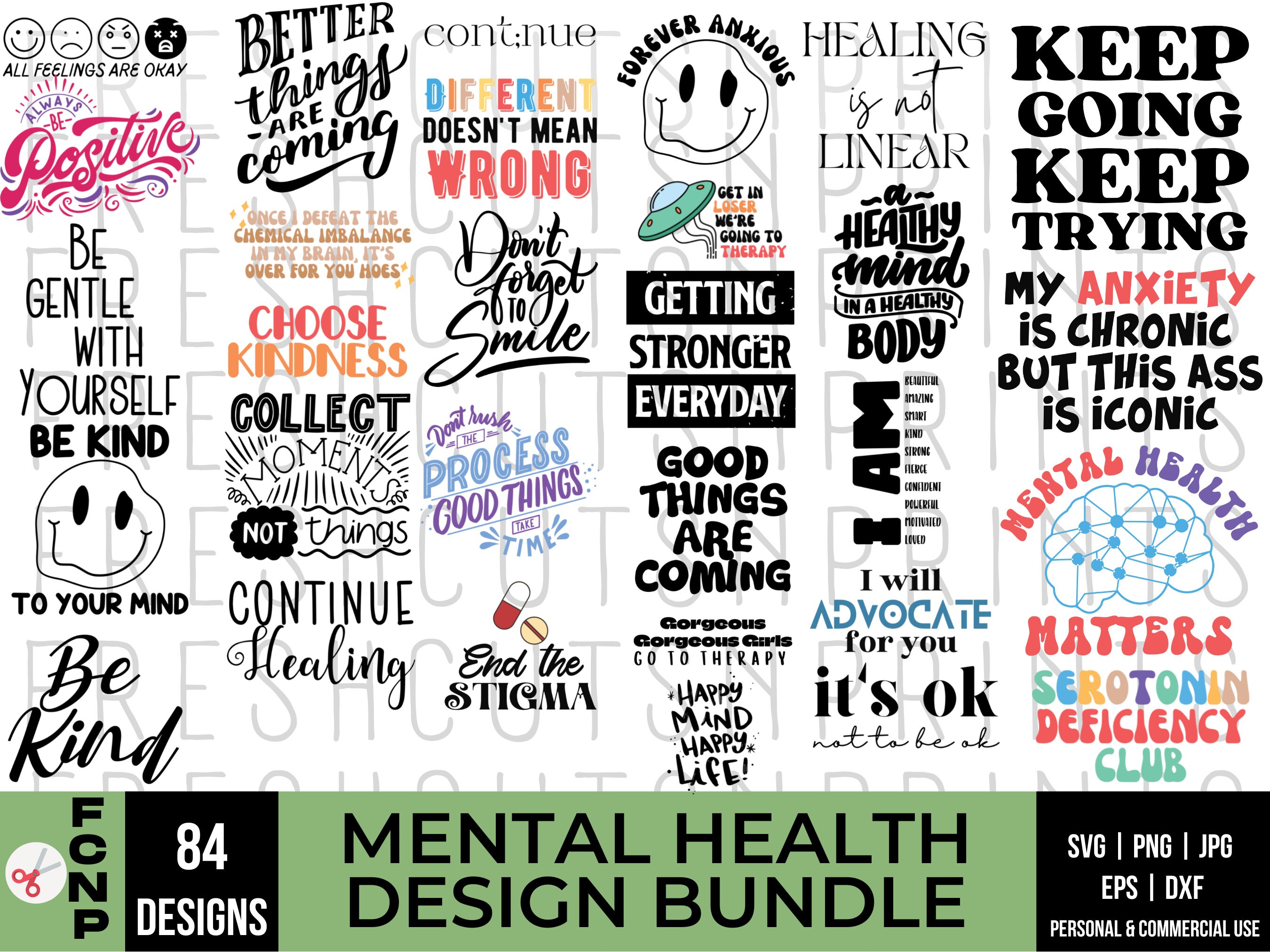 84 Mental Health SVG Bundle Inspirational Svg Motivational - Etsy