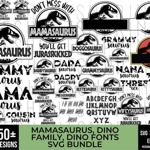 60+ Mamasaurus svg, Dinosaure svg, Babysaurus svg, Daddysaurus svg, Dinosaur Family svg, Family saurus svg, Jurasskicked svg, fichiers cricut