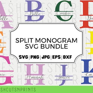 Monograma dividido SVG, Llavero monograma svg, Monograma familiar svg, Letra dividida svg, Monograma svg, Monograma cricut, Letras cricut, Popular svg