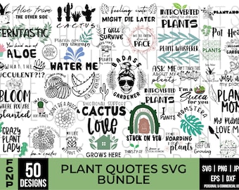 Plant Lover SVG Bundle, Plant svg, Plant Quotes svg, Houseplant SVG, Plant Mom svg, Funny plant quote, Garden quote svg, Crazy plant lady