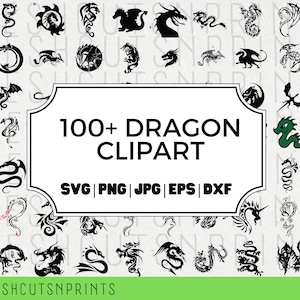 100+ Dragon SVG Bundle,  Dragon Vector, Dragon Clipart, Dragon Silhouette, Dragon Decal, Dragon Icon, Tribal Dragon svg, Dragon png