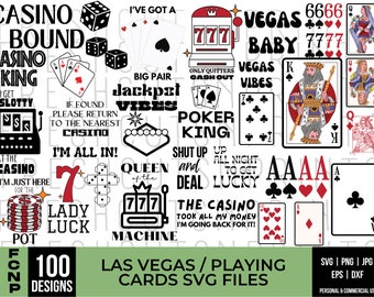 Las Vegas SVG Bundle, Casino svg, Vegas svg, Casino Elements, Las Vegas Clipart Svg, Svg Files for Cricut, Playing Cards svg, Poker svg