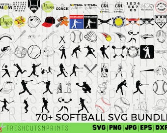 70 以上のソフトボール SVG バンドル、ソフトボール SVG、ソフトボール ママ SVG、ソフトボール クリップアート、ソフトボール カット ファイル、スポーツ SVG、ソフトボール 引用、格言 SVG
