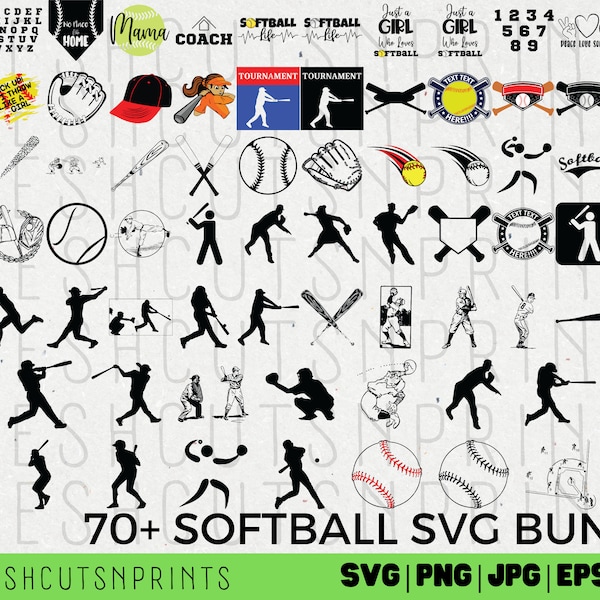 70+ Softball SVG Bundle, Softball svg, softball maman svg, softball clipart, softball coupe fichiers, sports svg, softball citation, disant svg