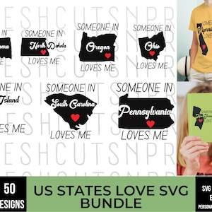 50 Staaten SVG, USA SVG, USA Karte svg, jemand in Texas liebt mich, Baby Strampler svg, Wand Kunst svg, Herz svg, Langstrecke svg, Cricut Cameo