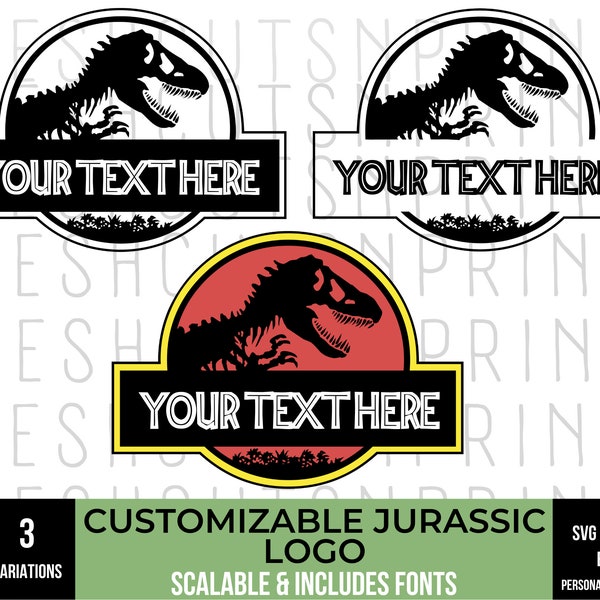 Customizable Dinosaur Logo, Mamasaurus svg, Papasaurus svg, Dinosaur Birthday SVG, Svg Files for Cricut, Dinosaur Font, Jurassic svg