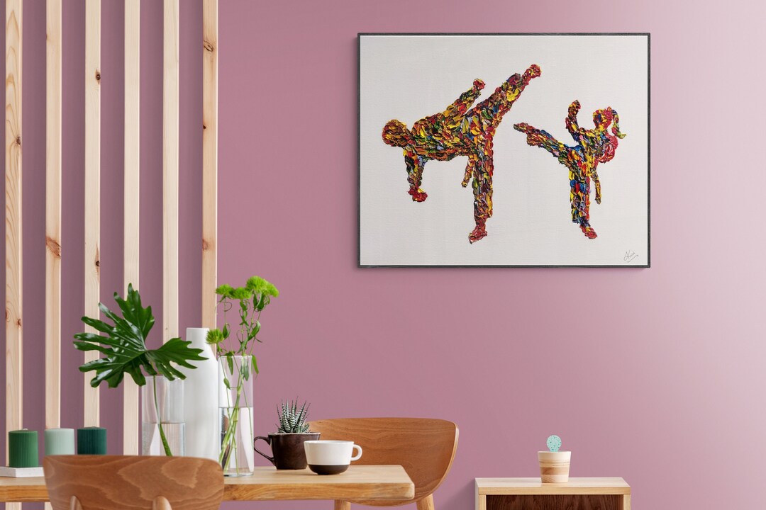 Partners Abstract Sparring Partners -abstract Oil Painting on Canvas, Thick Layers of ...