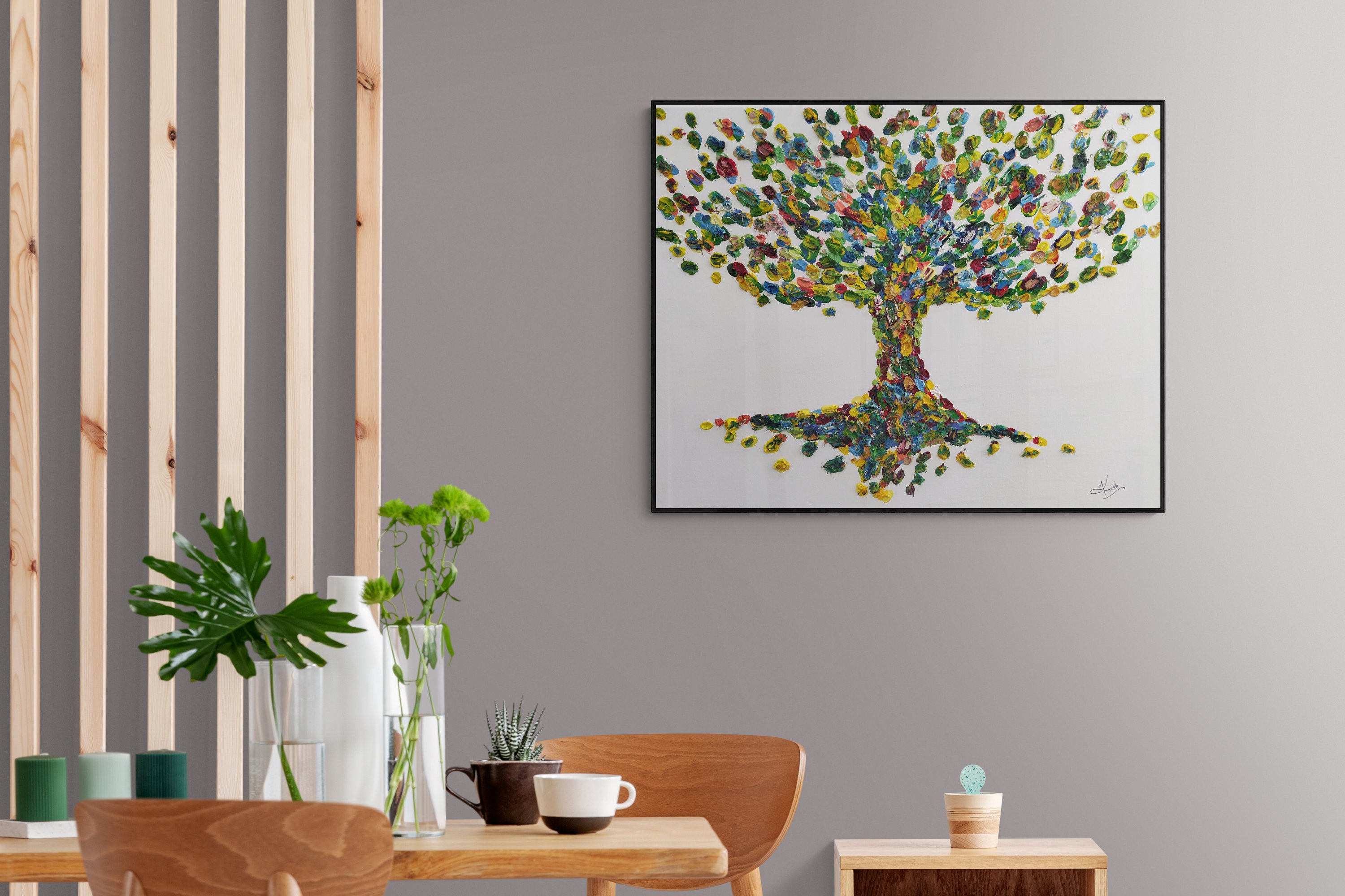 Tree of Life -abstract Impasto Style Oil Painting on Canvas, Thick ...