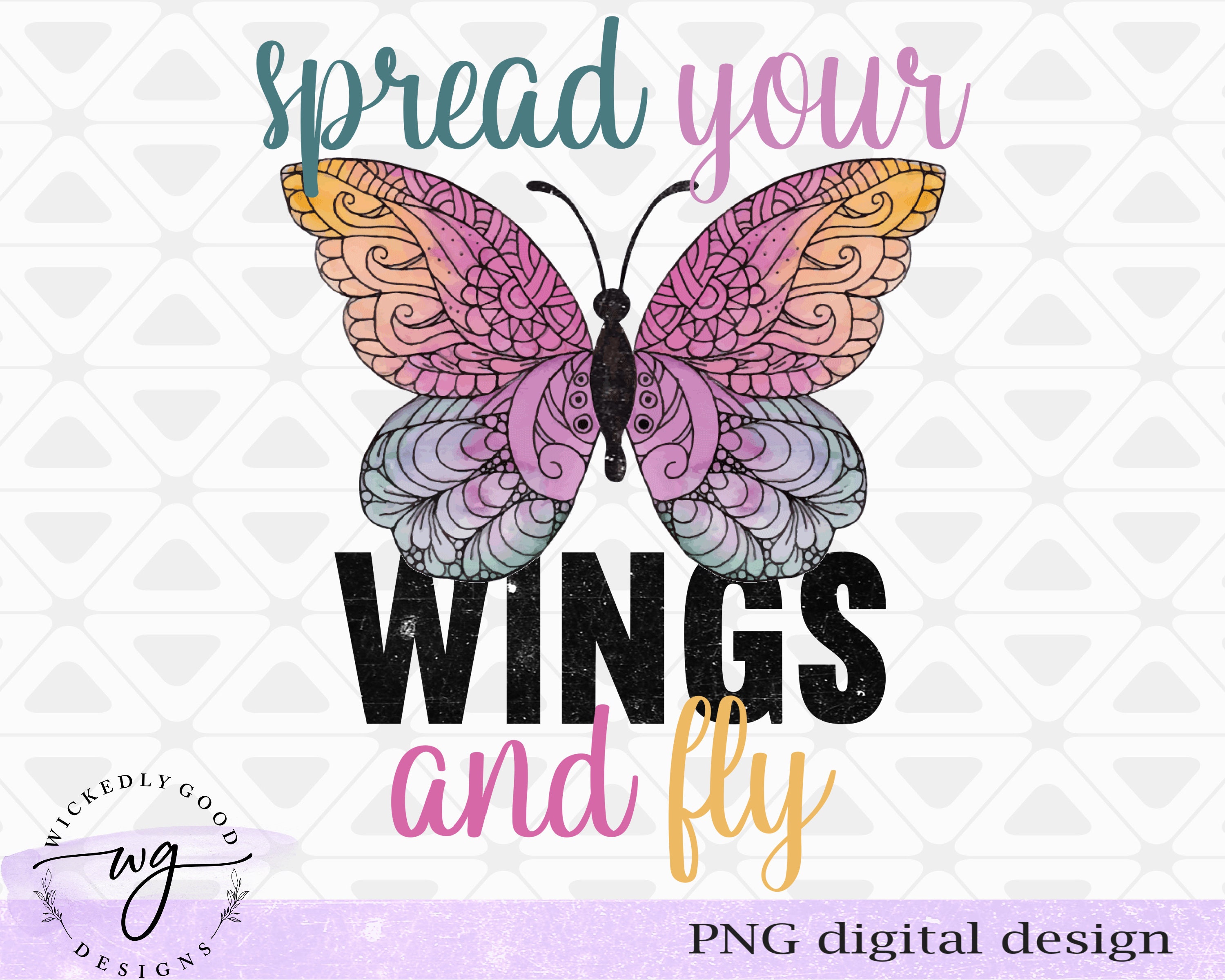 Spread Your Wings and Fly Butterfly Png Retro Sublimation Etsy