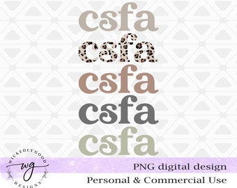 CSFA Png | Certified Surgical First Assistant Digital Download | Leopard Print Digital Sublimation File | CSFA Sublimation | Commercial Use