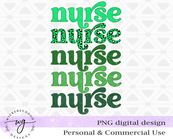 Digital St Patricks Day Nurse Png Nurse Sublimation DTG Print Digital ...