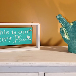 This is our Happy Place/Handcrafted Floating Wooden Sign/11x5.5 inches