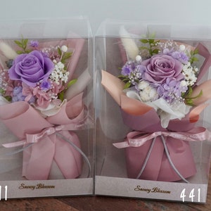 Japanese preserved rose mini bouquet eternal dried flower gift, It's an ideal gift for occasions like birthdays, anniversaries, Valentine's Day, or as a charming addition to your home decoration.