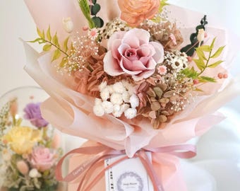 Japanese Preserved Flower Small Rose Bouquet Eternal Rose Dried Flower pollen free Everlasting Romantic Timeless gift Valentine’s Day