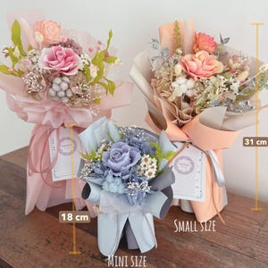 Preserved rose bouquet long lasting forever rose and dried flowers, all flowers are from Japan, colours are soft and colourful. Special and meaningful gifts. Timeless gift suitable for all memories moments.