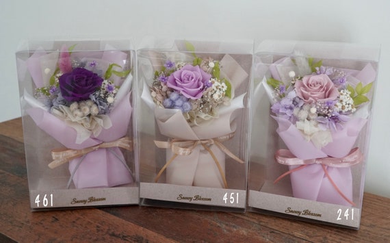 Japanese Preserved Flower Mini Bouquet - Eternal Dried Flower Gift - Handmade Floral Arrangement Romantic Everlasting Eternal Flower