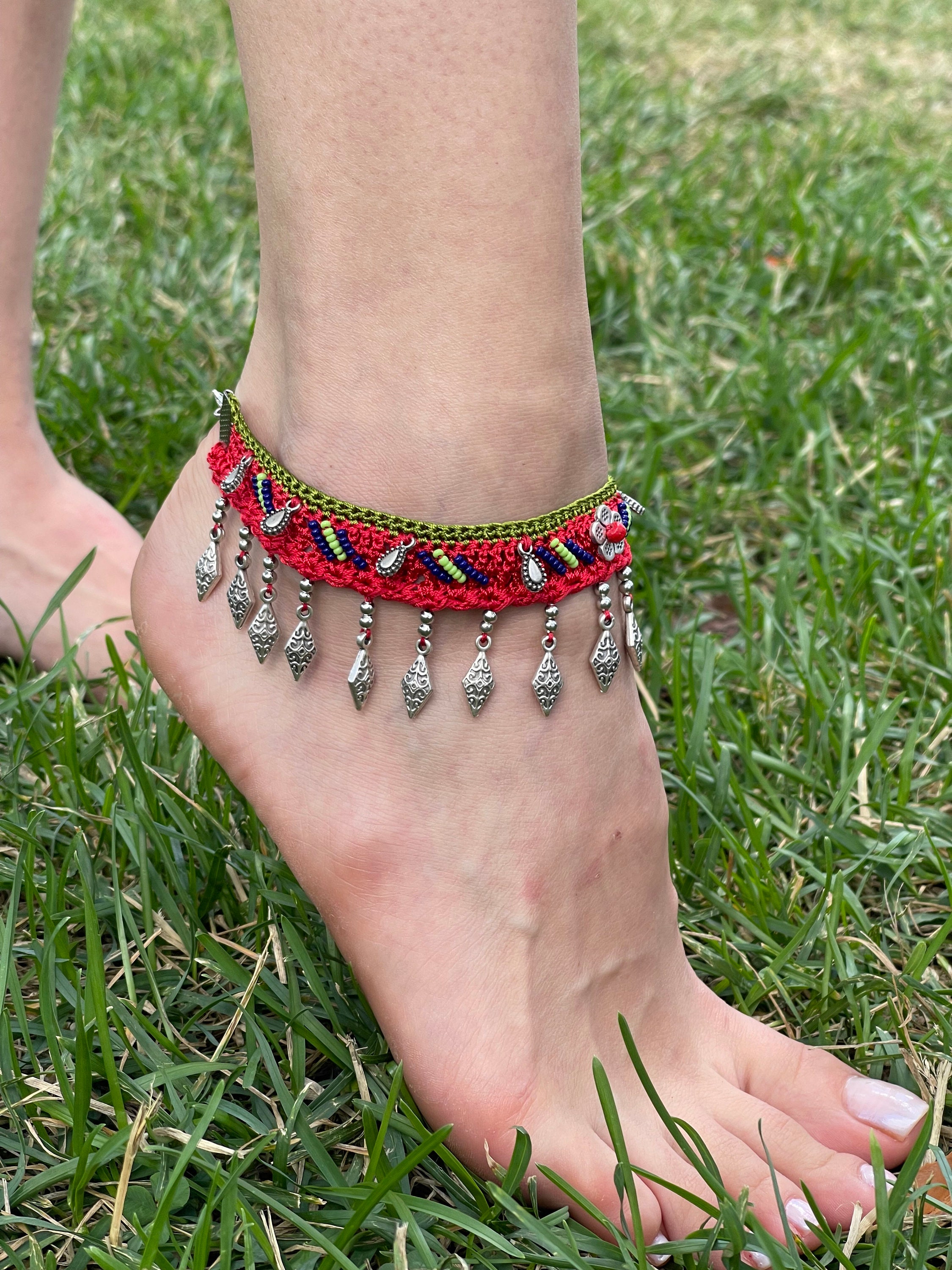 Crochet anklet deals