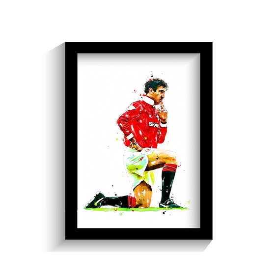 Manchester United Eric Cantona Man Utd Football Wall Art Etsy