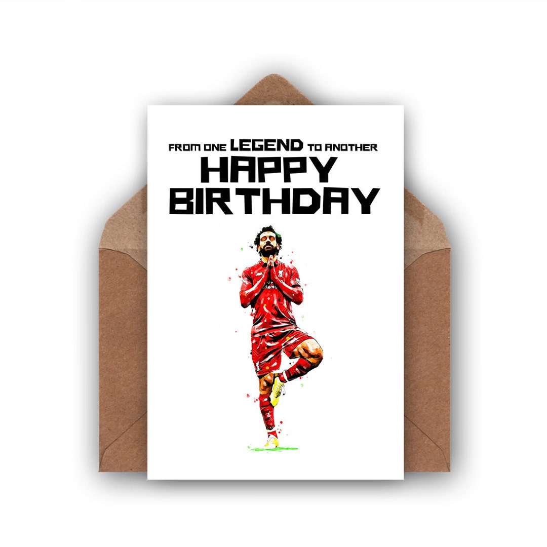 Liverpool Birthday Card Mo Salah Birthday Card Football Etsy