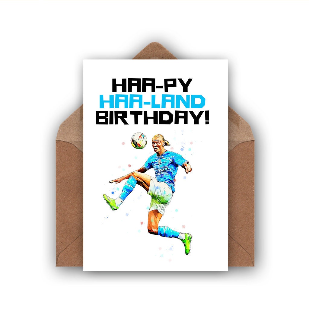 Erling Haaland Birthday Card | Manchester City Birthday Card Designed ...
