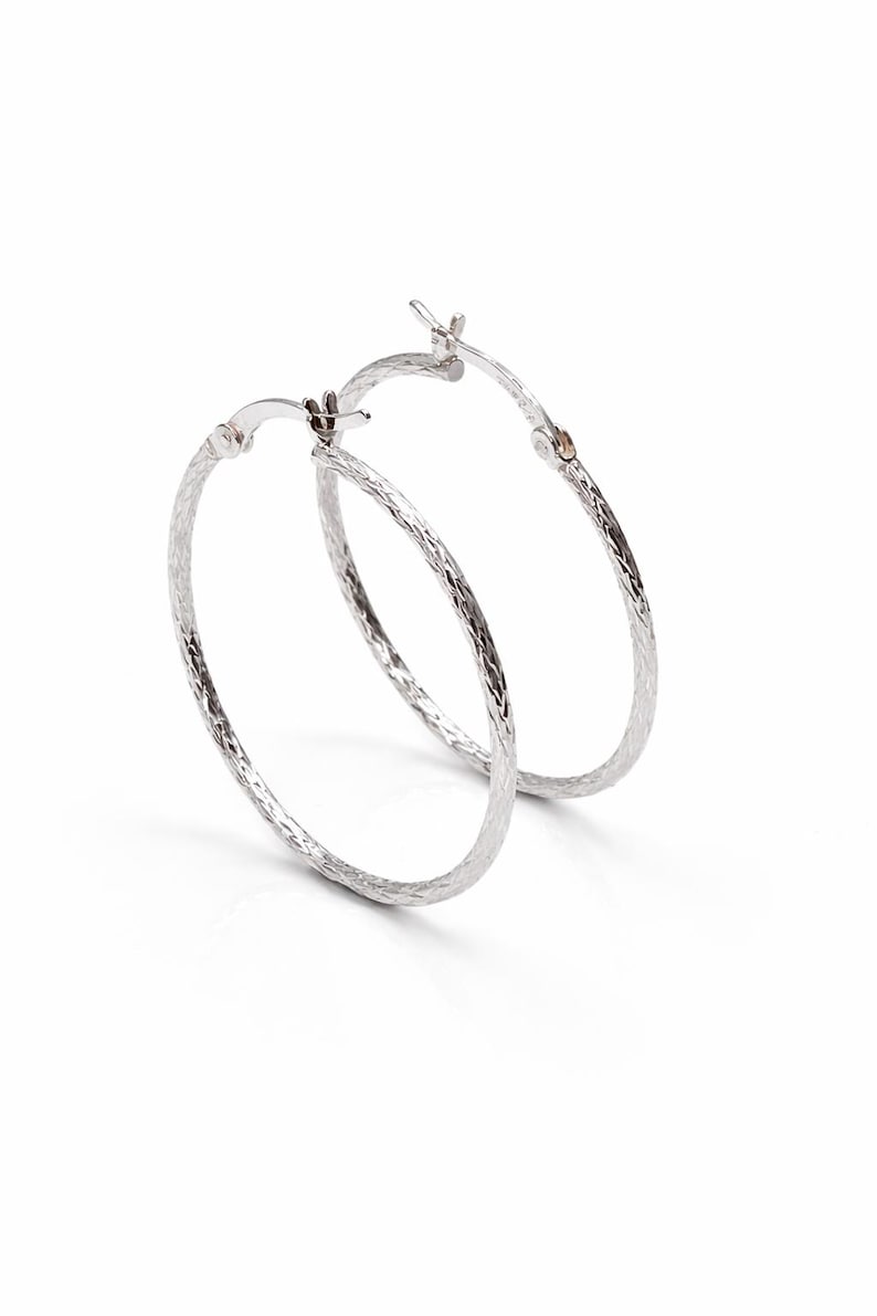 Sterling zilveren oorringen – Minimalistische sterling zilveren oorringen - pendientes aro plata 925 afbeelding 1