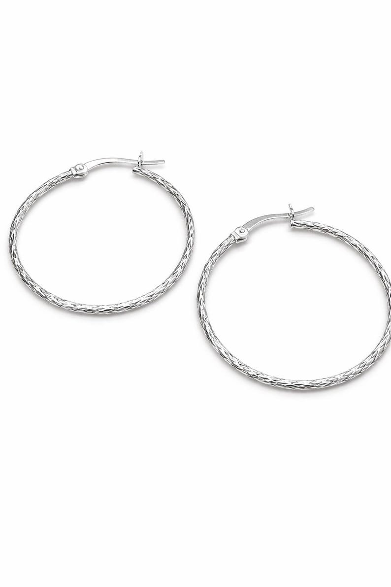 Sterling zilveren oorringen – Minimalistische sterling zilveren oorringen - pendientes aro plata 925 afbeelding 4