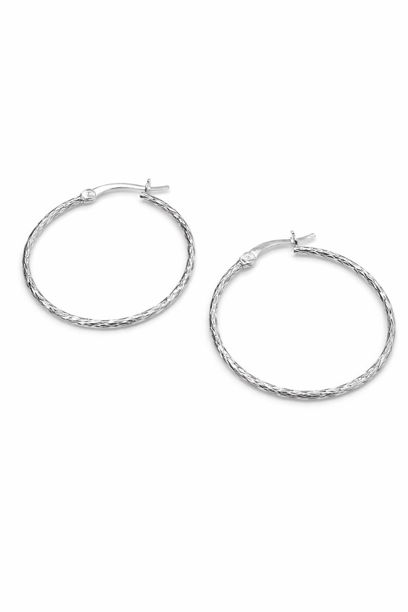 Sterling zilveren oorringen – Minimalistische sterling zilveren oorringen - pendientes aro plata 925 afbeelding 3