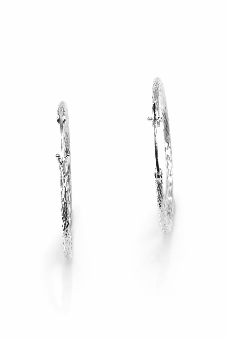 Sterling zilveren oorringen – Minimalistische sterling zilveren oorringen - pendientes aro plata 925 afbeelding 5