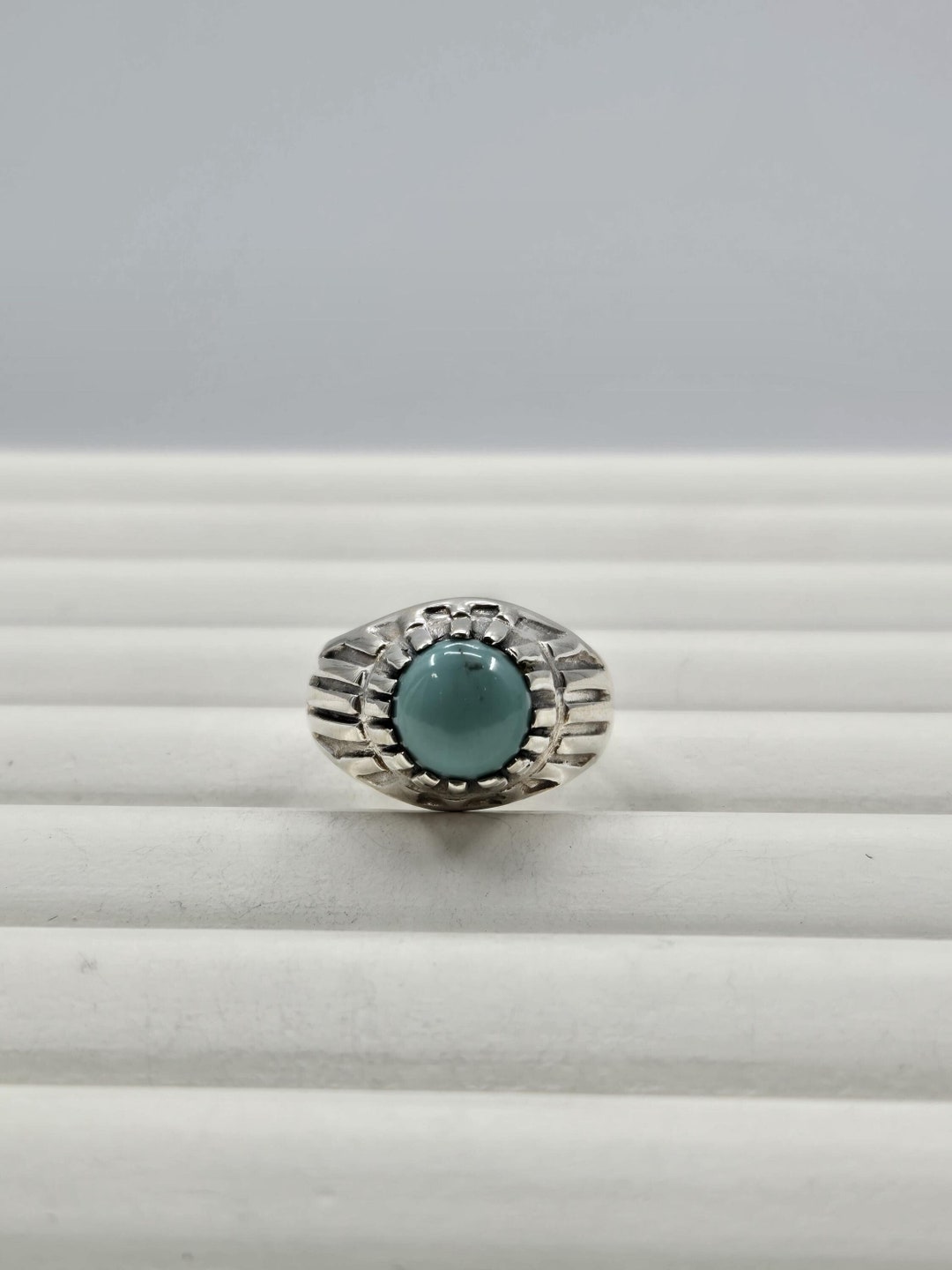 Handmade Turquoise Gemstone Ring: Sterling Silver Statement Ring - Etsy