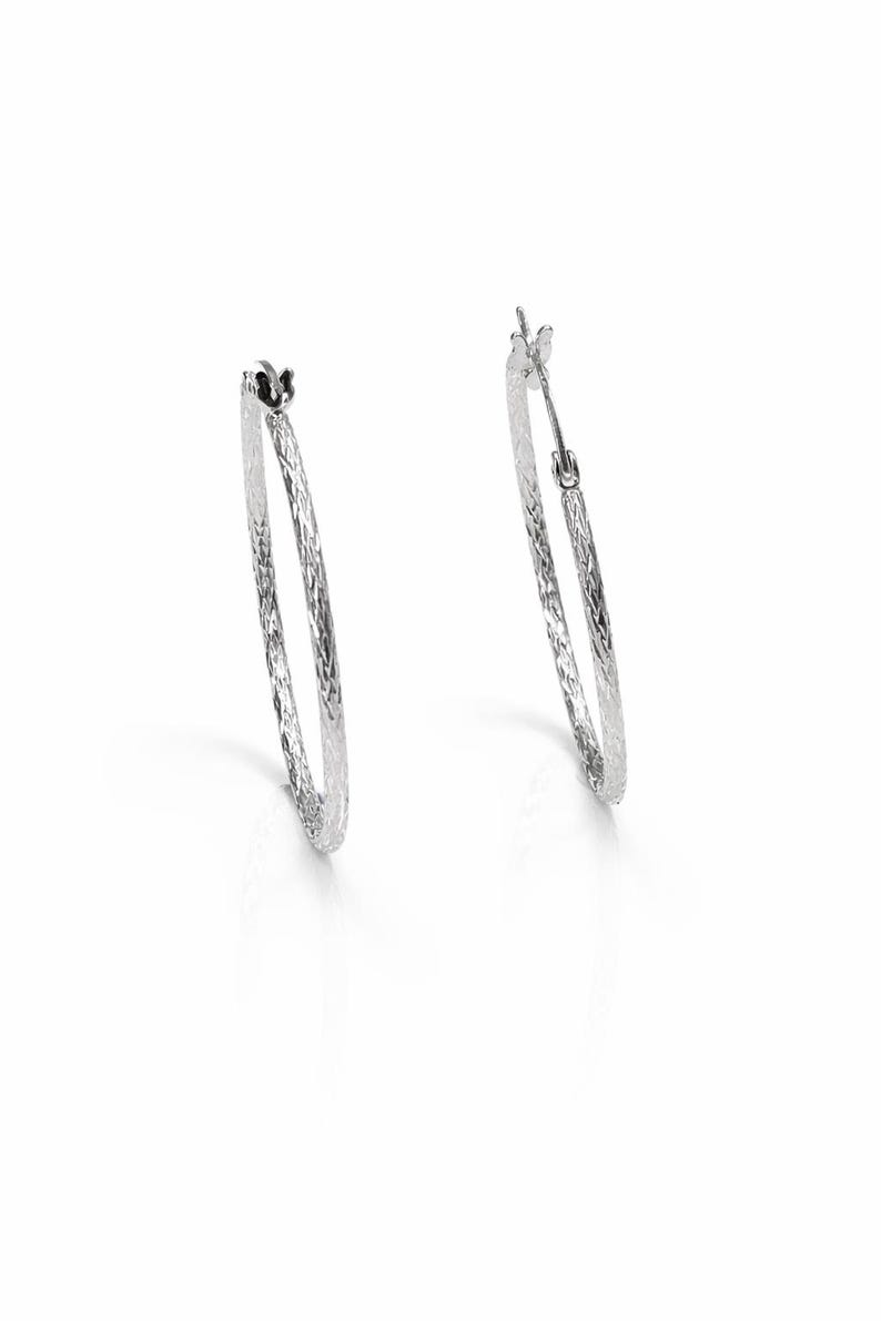 Sterling zilveren oorringen – Minimalistische sterling zilveren oorringen - pendientes aro plata 925 afbeelding 2