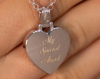 14K Solid Gold Heart Necklace For Ashes / Gold Personalize Urn Pendant / White Gold Heart Ash Holder Pendant / Gold Cremation Necklace