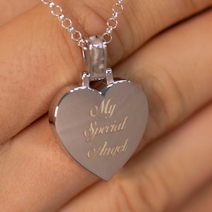 14K Solid Gold Heart Necklace For Ashes / Gold Personalize Urn Pendant / White Gold Heart Ash Holder Pendant / Gold Cremation Necklace