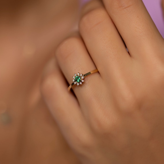 Vera Peridot and Gem Cluster Band in Gold Fill Vera Peridot and Gem Cluster Band in Gold Fill