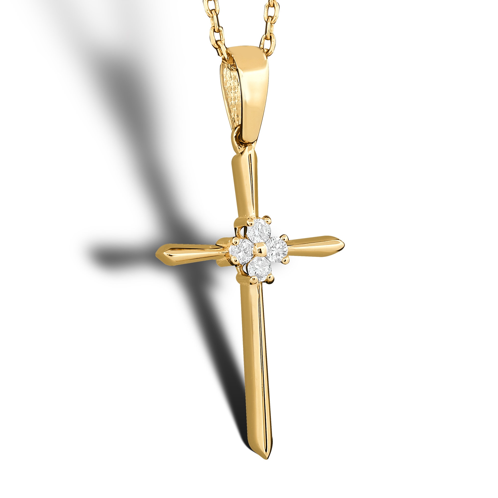 Personalized Birthstone Cross Religious Necklace, Religious Protective Necklace, Christian Communion Jewelry, Baptism Cross Gift, Gift for Her
