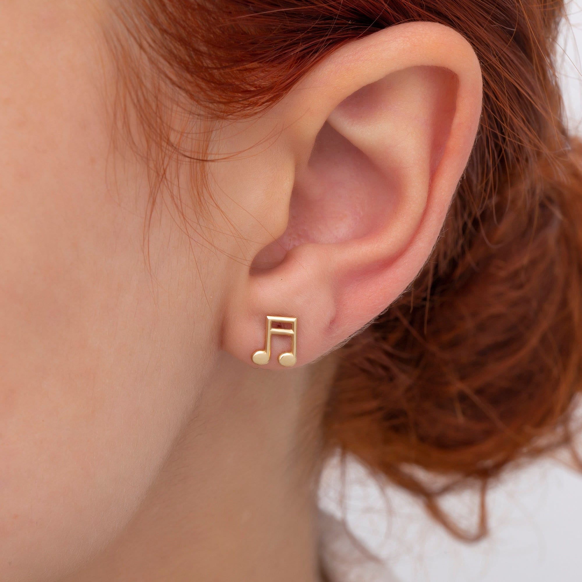 Gold music note earrings sale