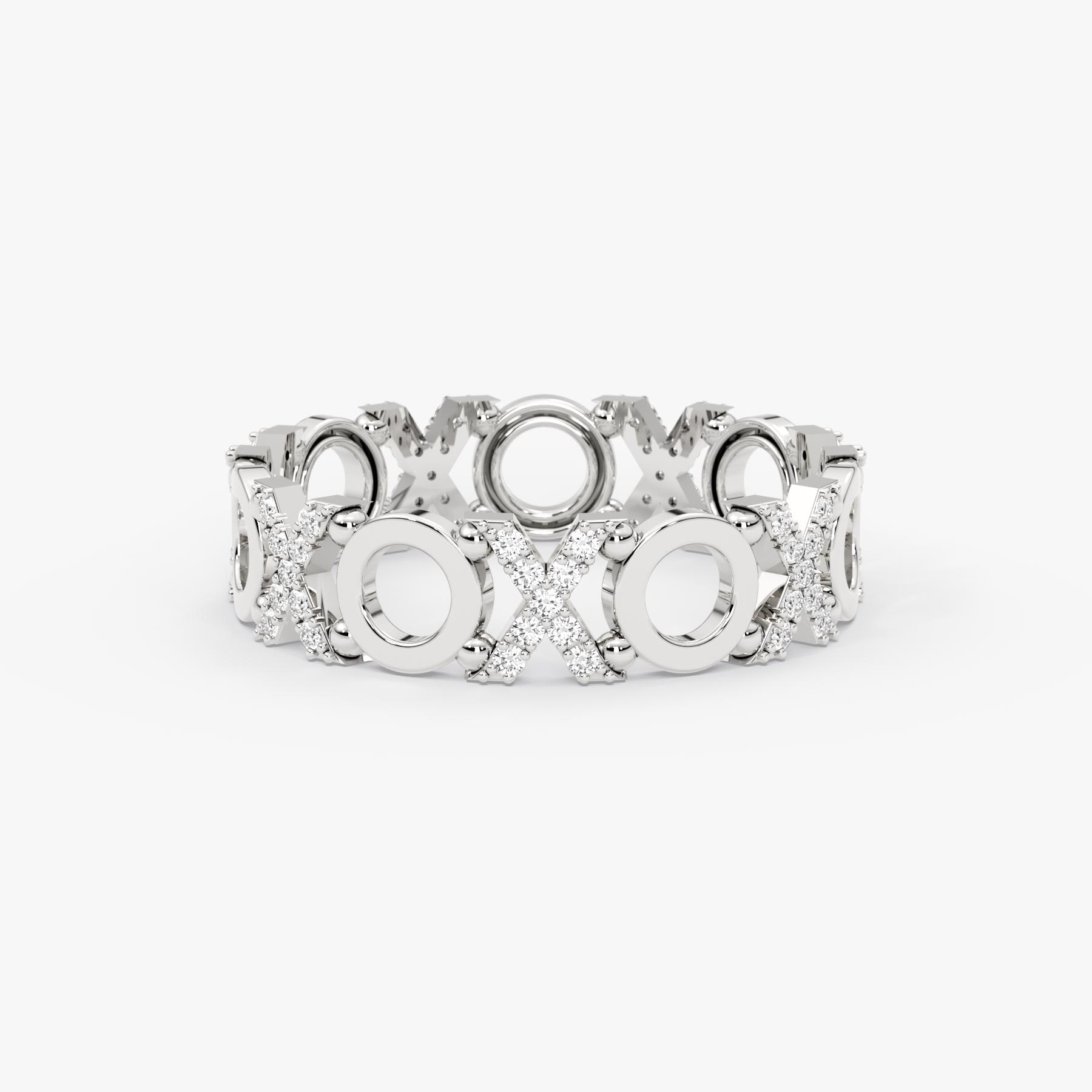 14kt Solid Gold Diamond XO Ring - Hugs and Kisses - Etsy