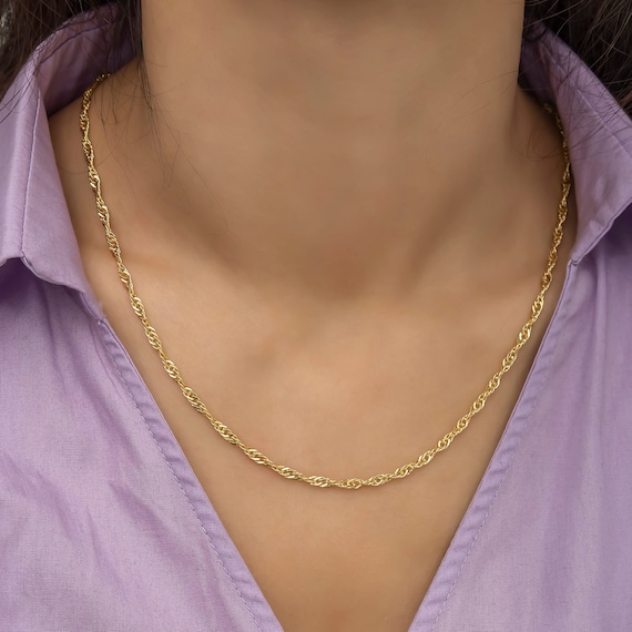 Italian chain Gold plated twisted chain for men and boys