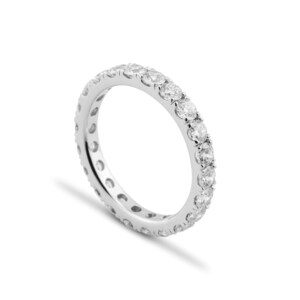 14K Gold Diamant Ehering / Dünner Gold Diamant Ehering / Stapelbare zierliche Goldband / Diamant Jahrestag Ring / Geschenk für Sie / die Mutter