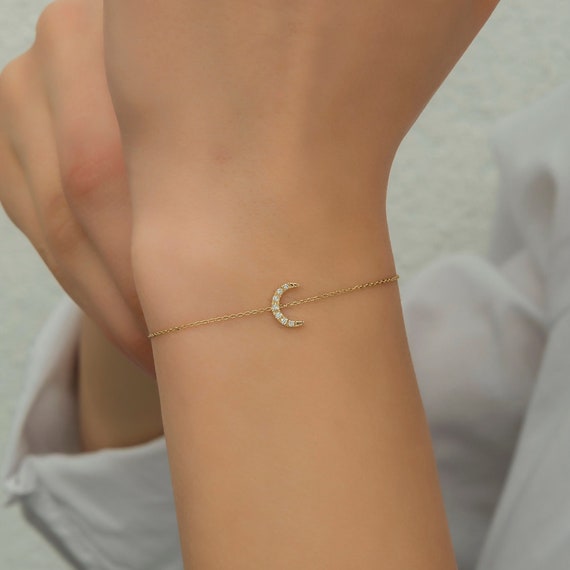 HANLI Bracciale Donna Oro Placcato 14K e Zirconi Cubici Anallergici Leggeri Trendy Gioielli di Moda per le Donne