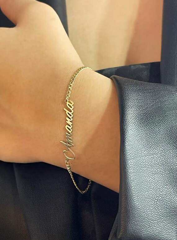 14K Gold Custom Bracelets/ Personalized 