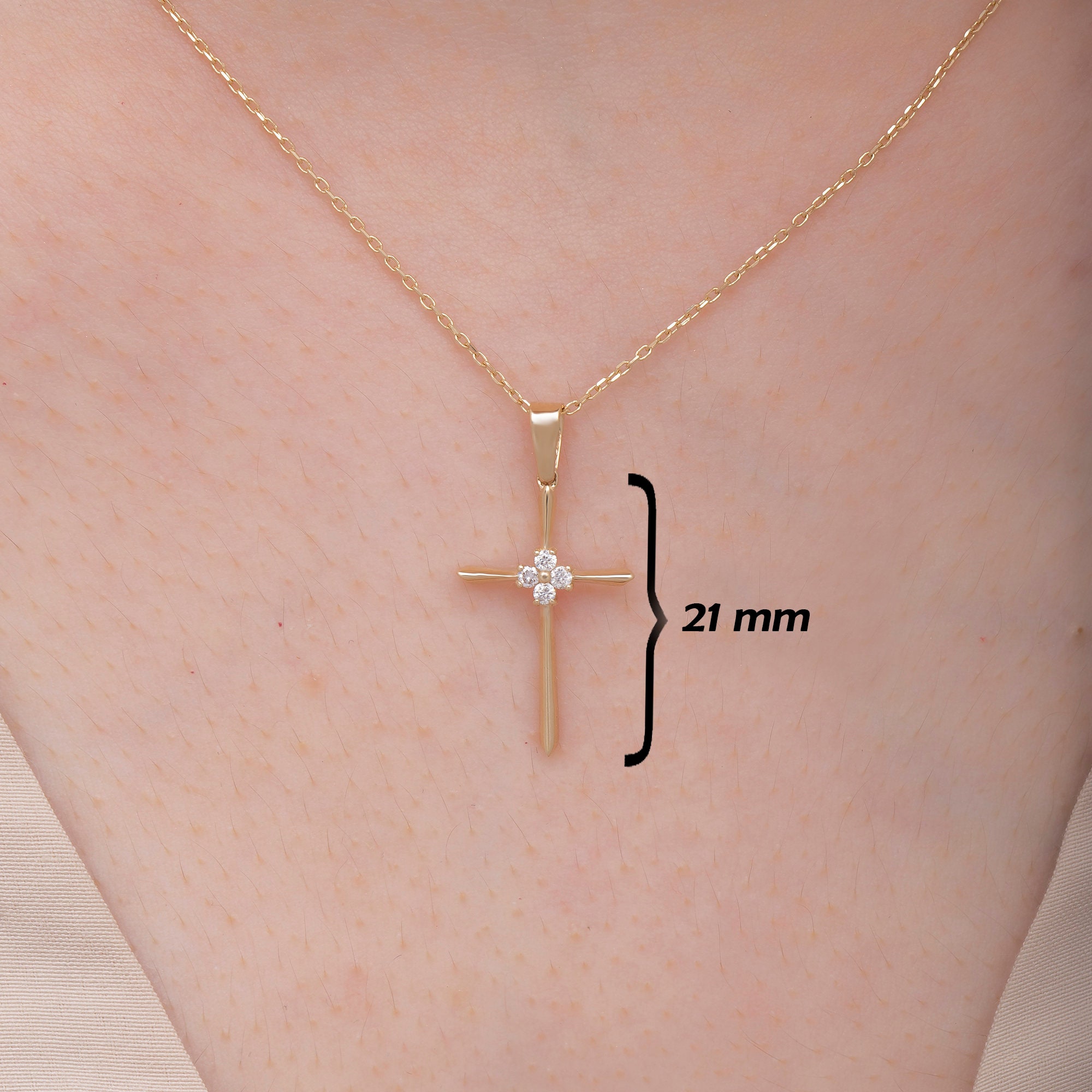 Personalized Birthstone Cross Religious Necklace, Religious Protective Necklace, Christian Communion Jewelry, Baptism Cross Gift, Gift for Her