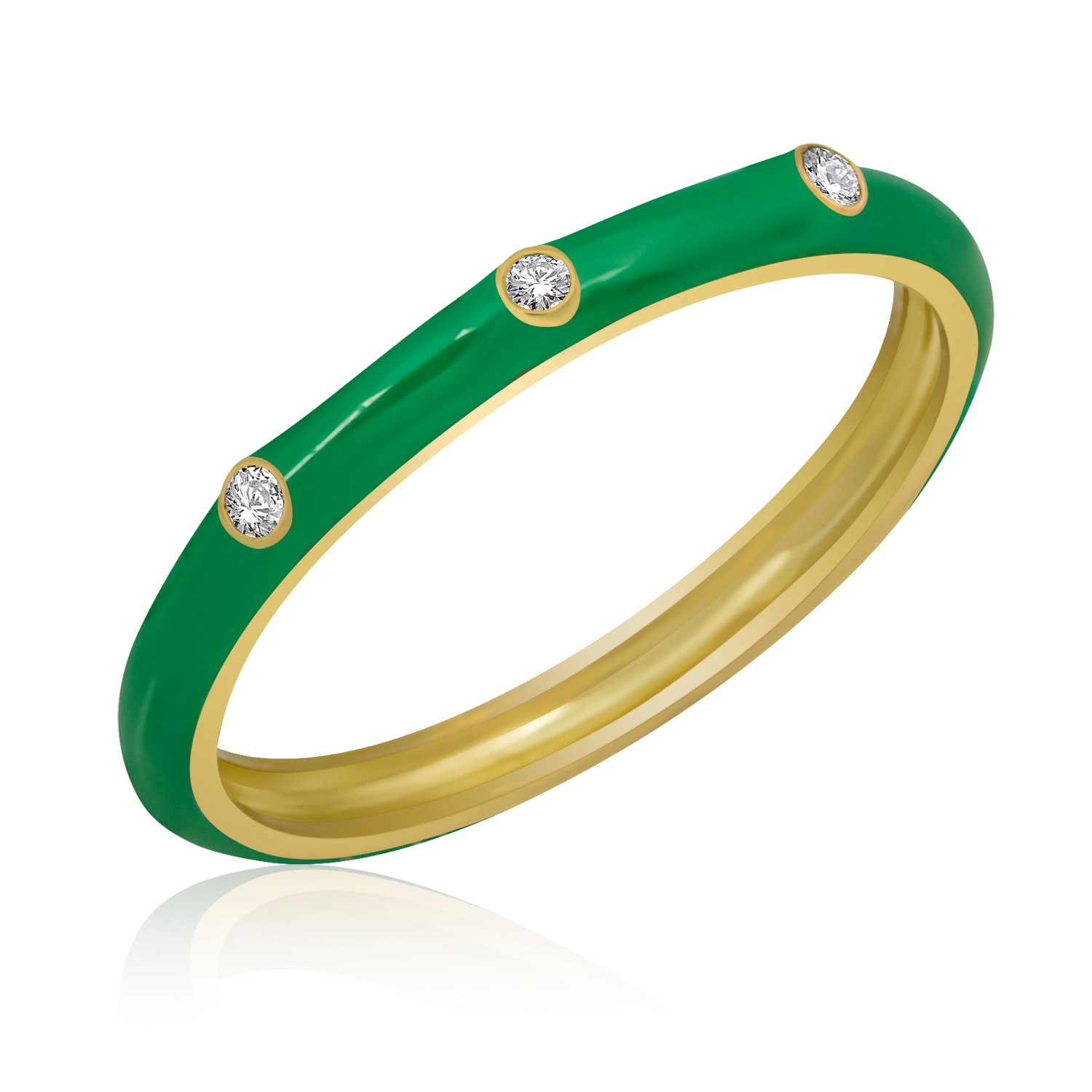 Green enamel deals ring