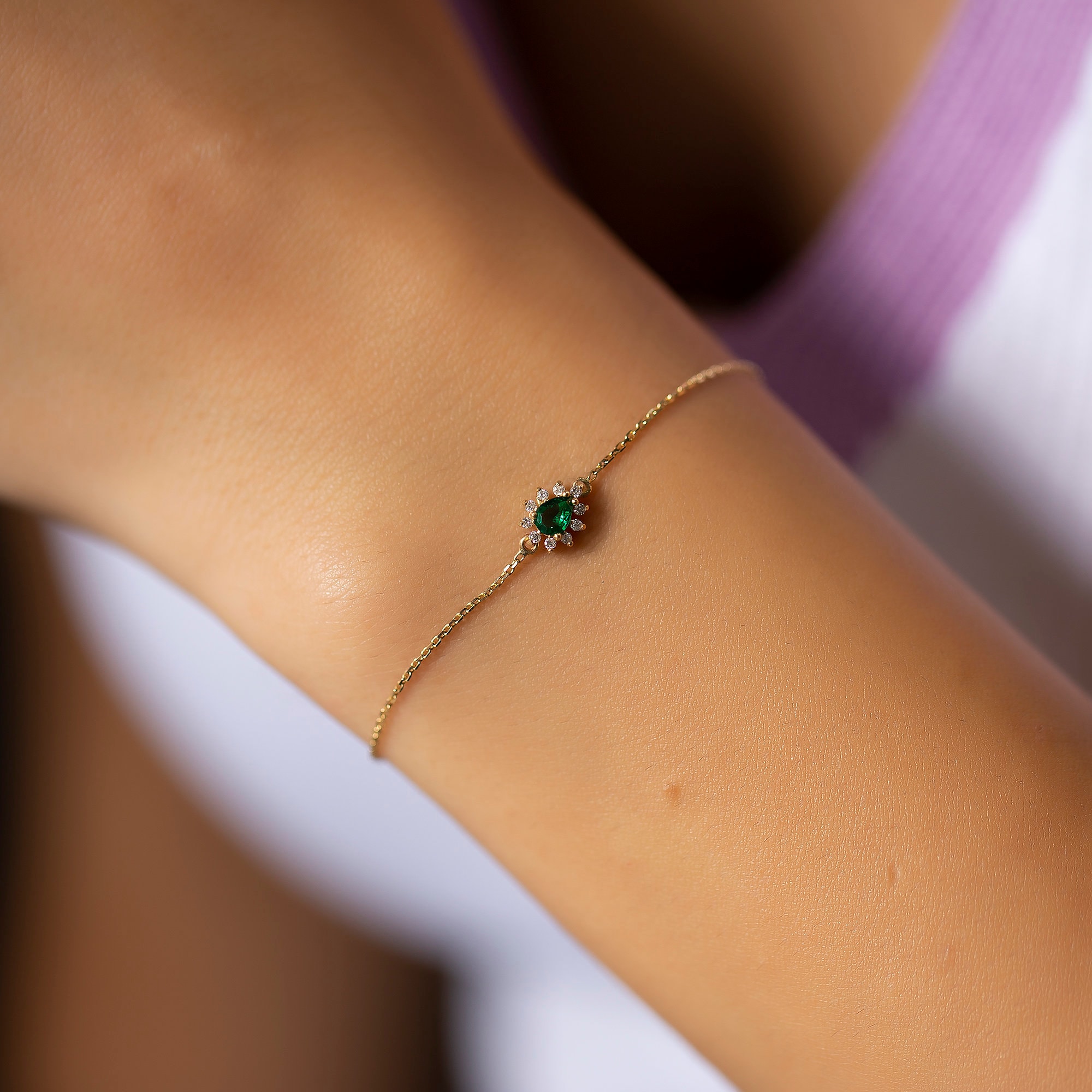 Pulsera De Infinito De Oro De 14 Quilates, Pulsera Con Dije De