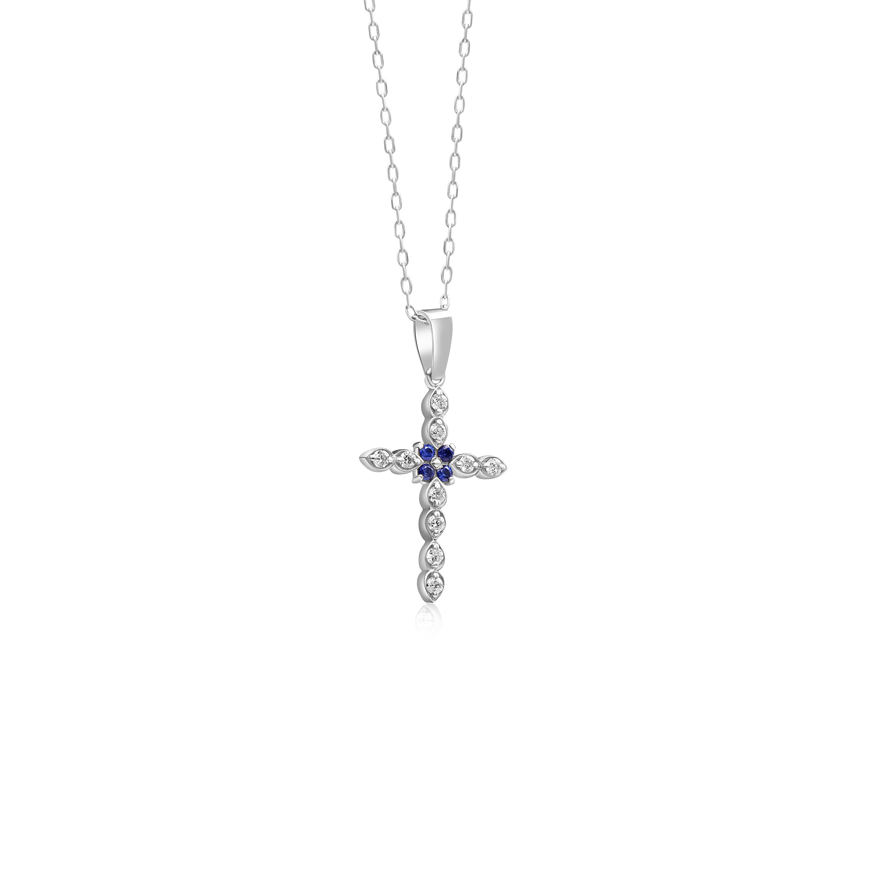 Personalized Birthstone Protective Cross Necklace, Religious Cross Necklace, Christian Communion Jewelry, Baptism Cross Gift for Him/Her