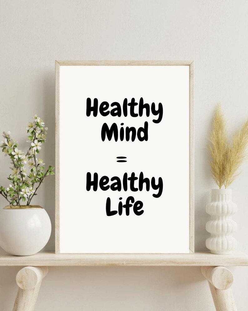 Healthy Mind Healthy Life Wall Art Print | A1 A2 A3 A4 A5 | Health ...