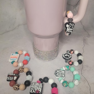 Tumbler Handle Charms - Stanley Handle Charm, beaded Handle Charm, Stanley cup accessories, tumbler accessories for Stanley, handle charms